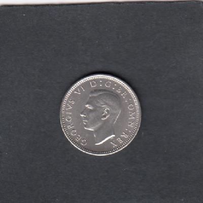 Beschrijving: 6 Pence GEORGIUS VI